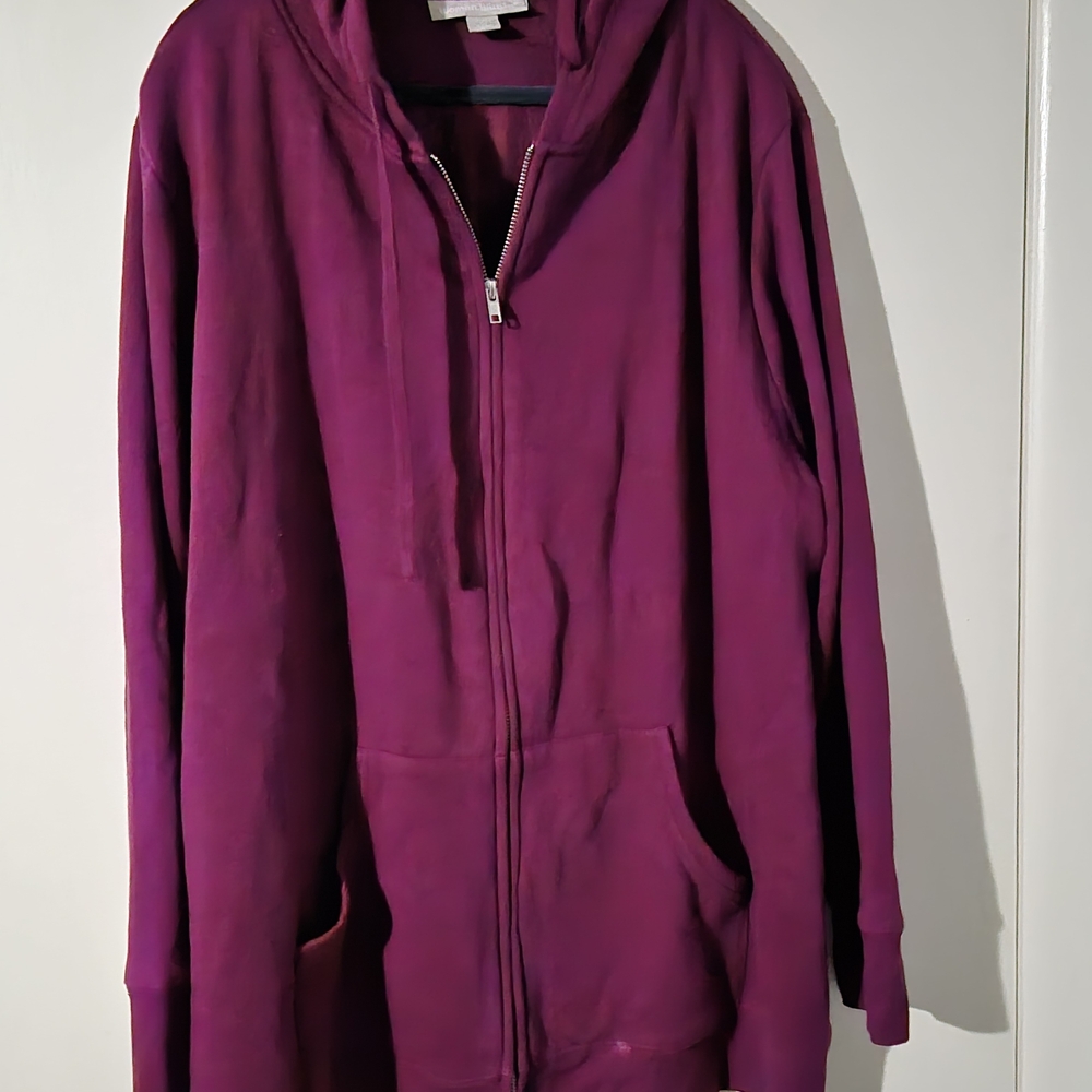 Woman Within Purple Hoodie Sweatshirt